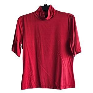 St. John Mock Turtleneck Stretch Top M
